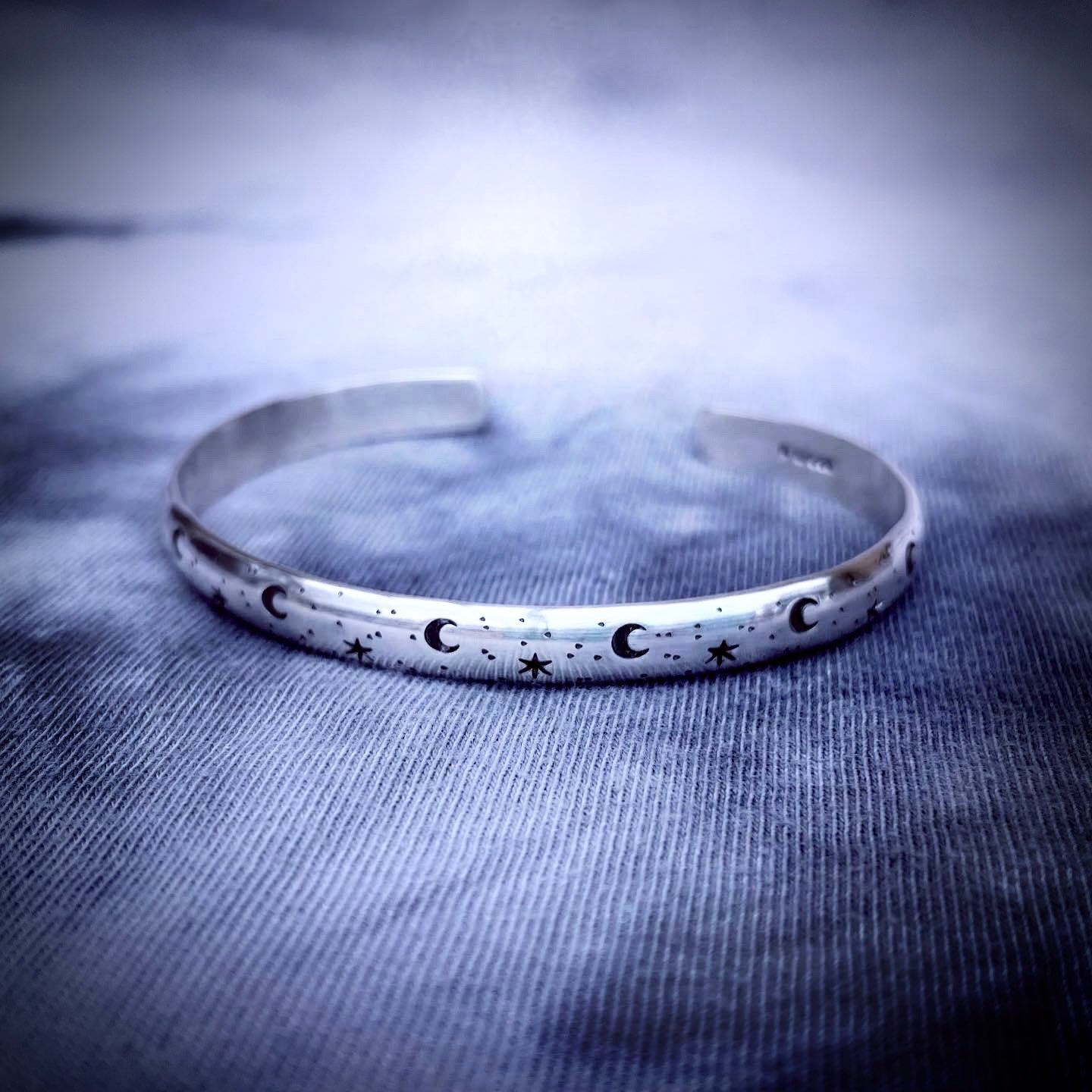 Nyx Cuff | Sterling Silver Moon and Star Cuff Bracelet