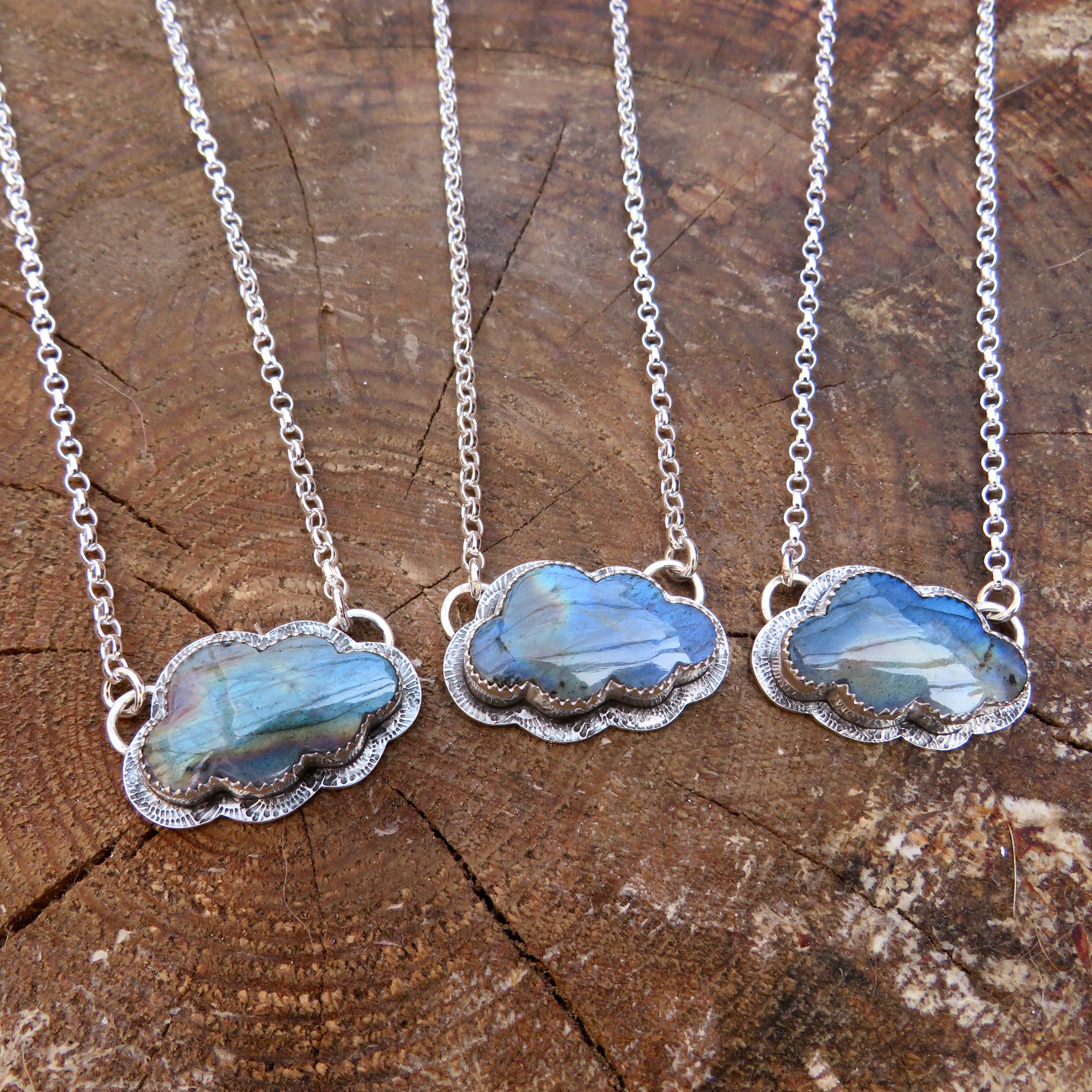Reserved for Jenna - deposit for 2 cloud pendants including ashes