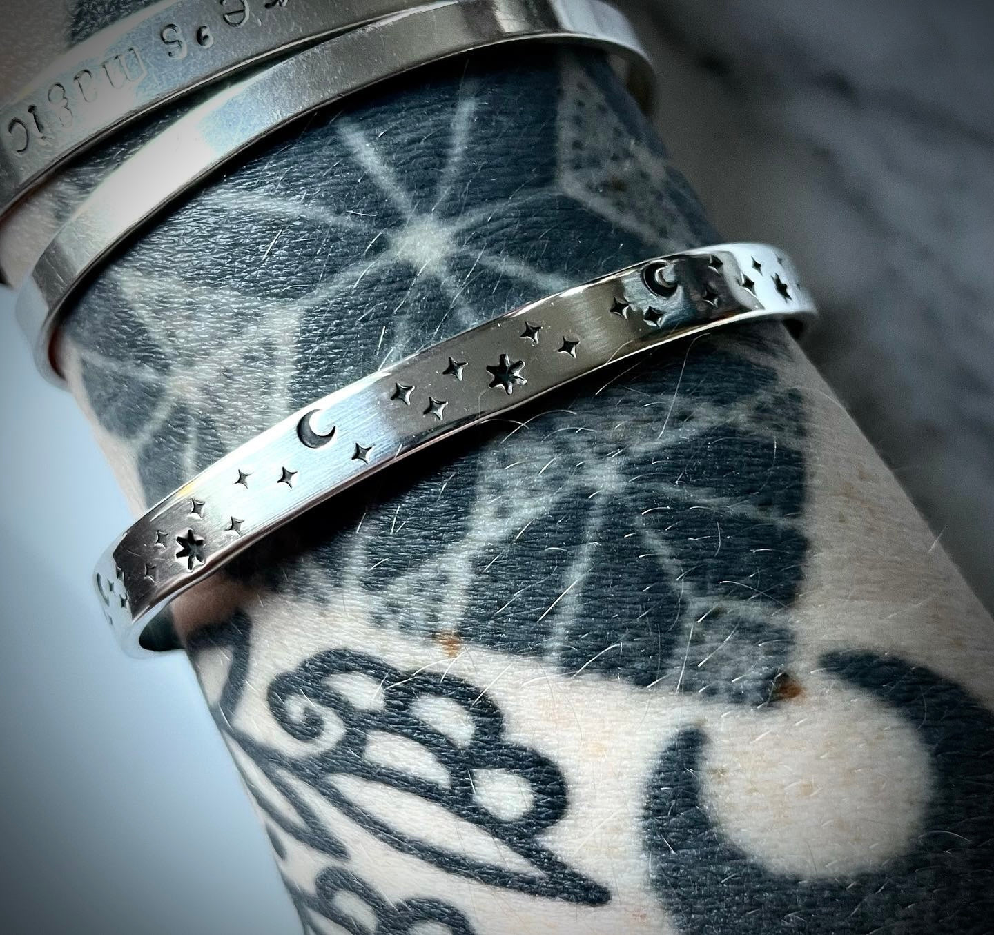 Andromeda Cuff | Sterling Silver Moon and Star Cuff Bracelet
