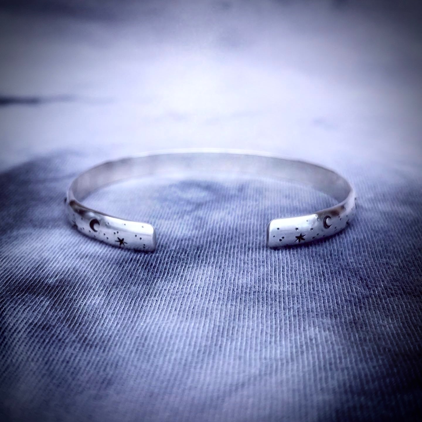 Nyx Cuff | Sterling Silver Moon and Star Cuff Bracelet