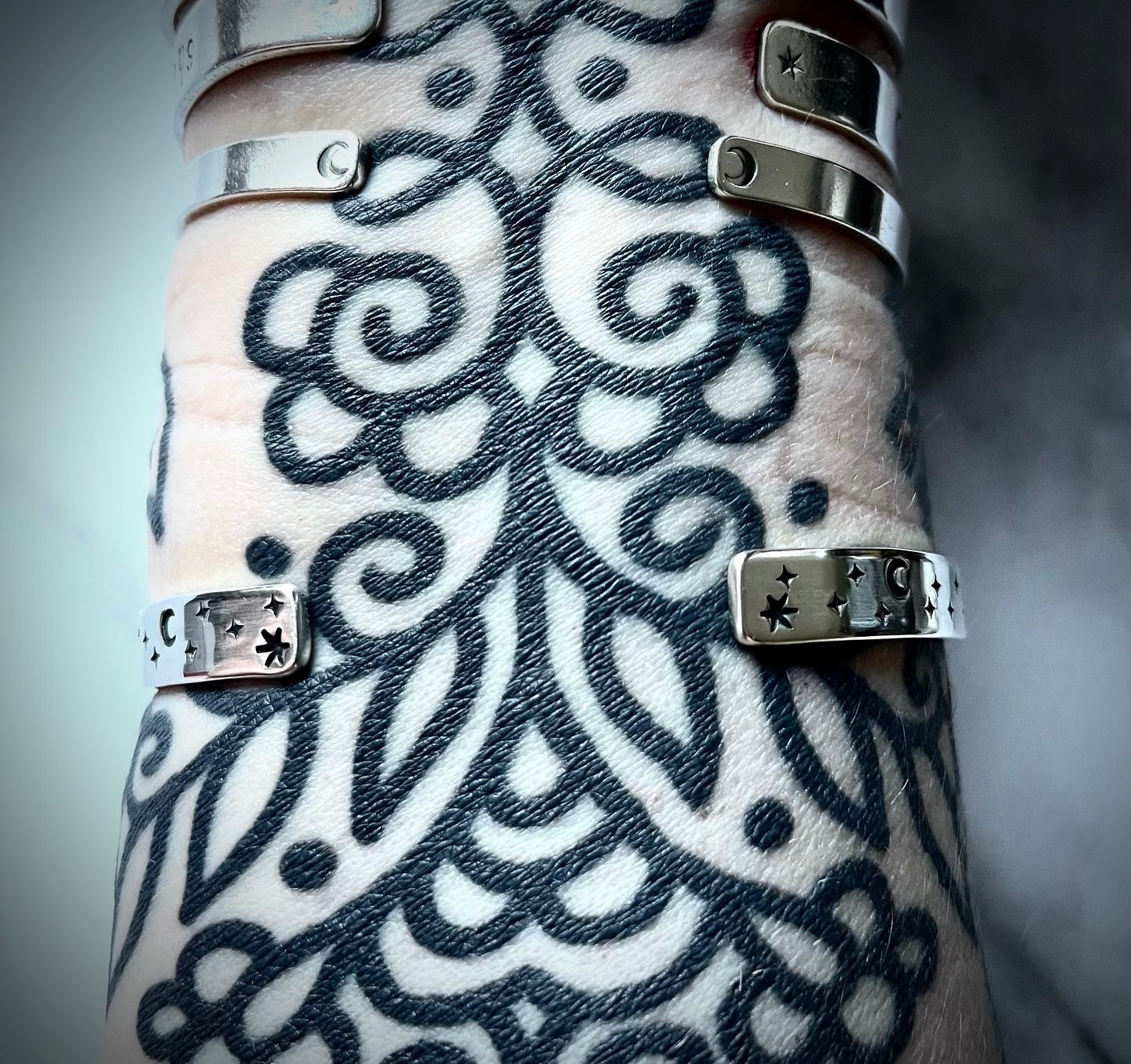 Andromeda Cuff | Sterling Silver Moon and Star Cuff Bracelet