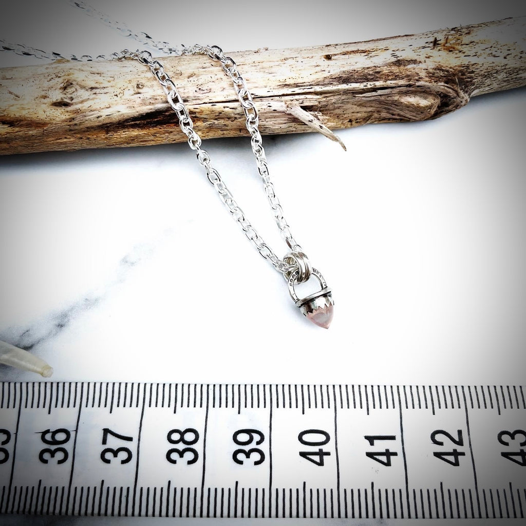 Spelldrop Pendant | Sterling Silver Rose Quartz Bullet Pendant