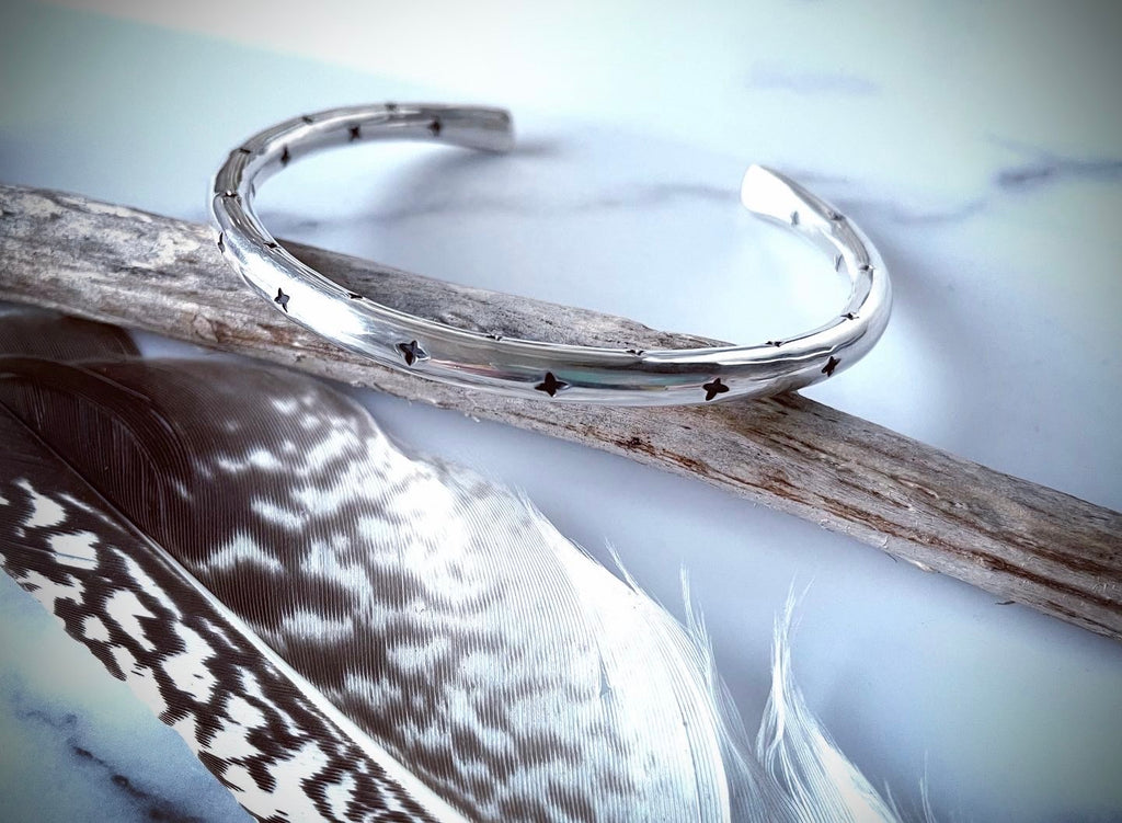 Polaris Cuff | Sterling Silver Star Cuff Bracelet