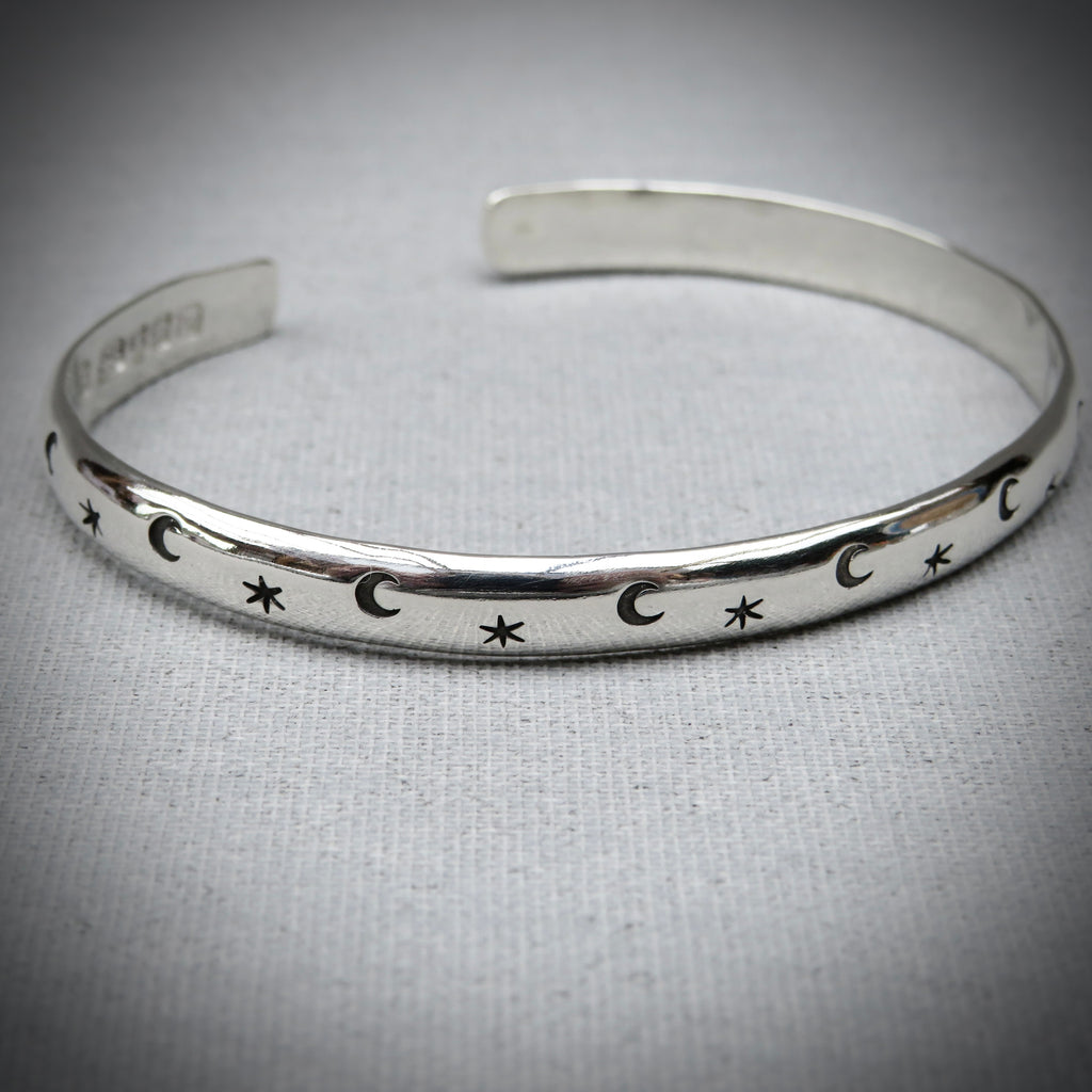 Gleti Cuff | Sterling Silver Moon and Star Cuff Bracelet