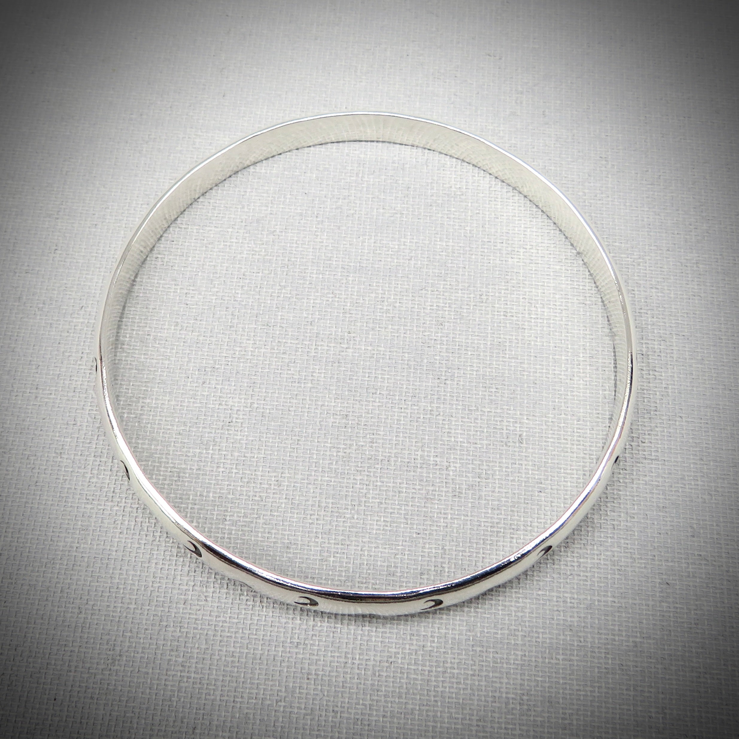 Title: Selene Bangle | Sterling Silver Moon Bangle
