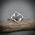 Aurelia Ring | Sterling Silver Sunburst Ring with Labradorite