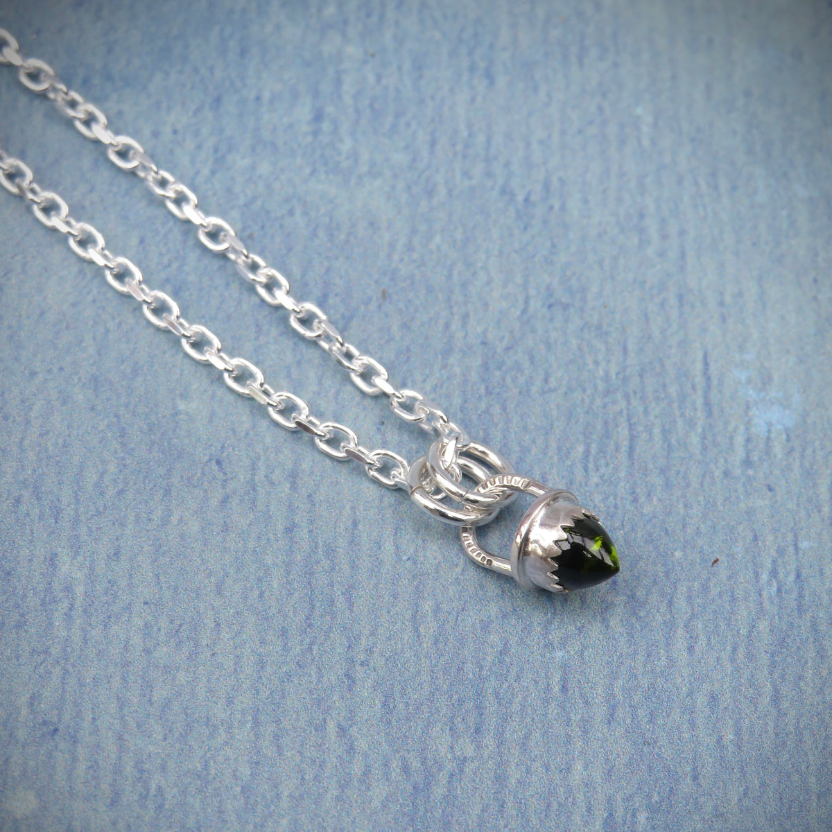 Spelldrop Pendant | Sterling Silver Moldavite Bullet Pendant