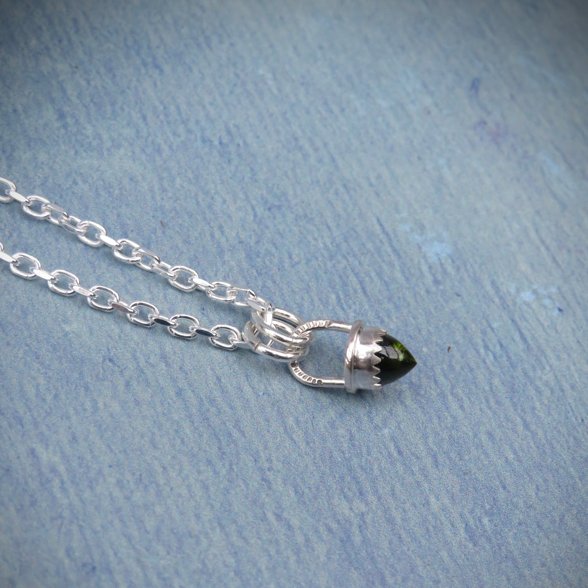 Spelldrop Pendant | Sterling Silver Moldavite Bullet Pendant