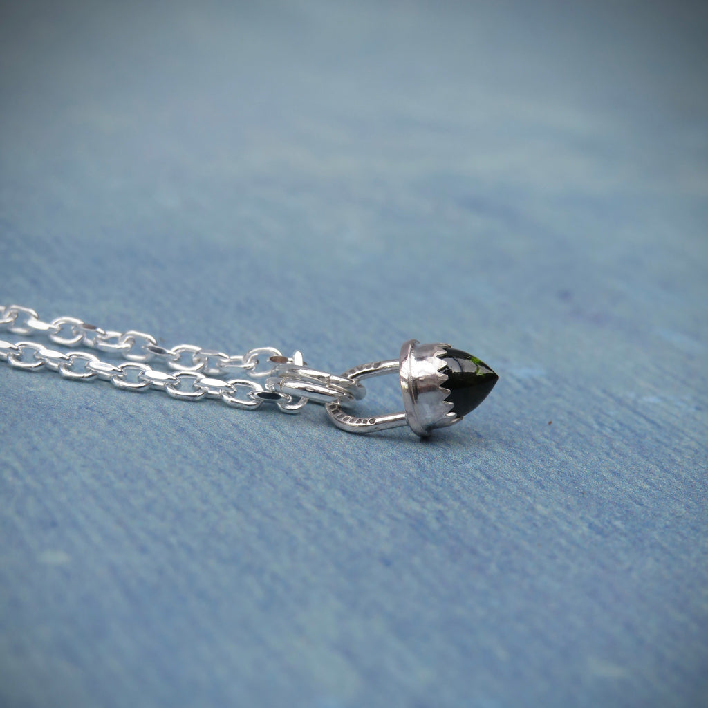 Spelldrop Pendant | Sterling Silver Moldavite Bullet Pendant