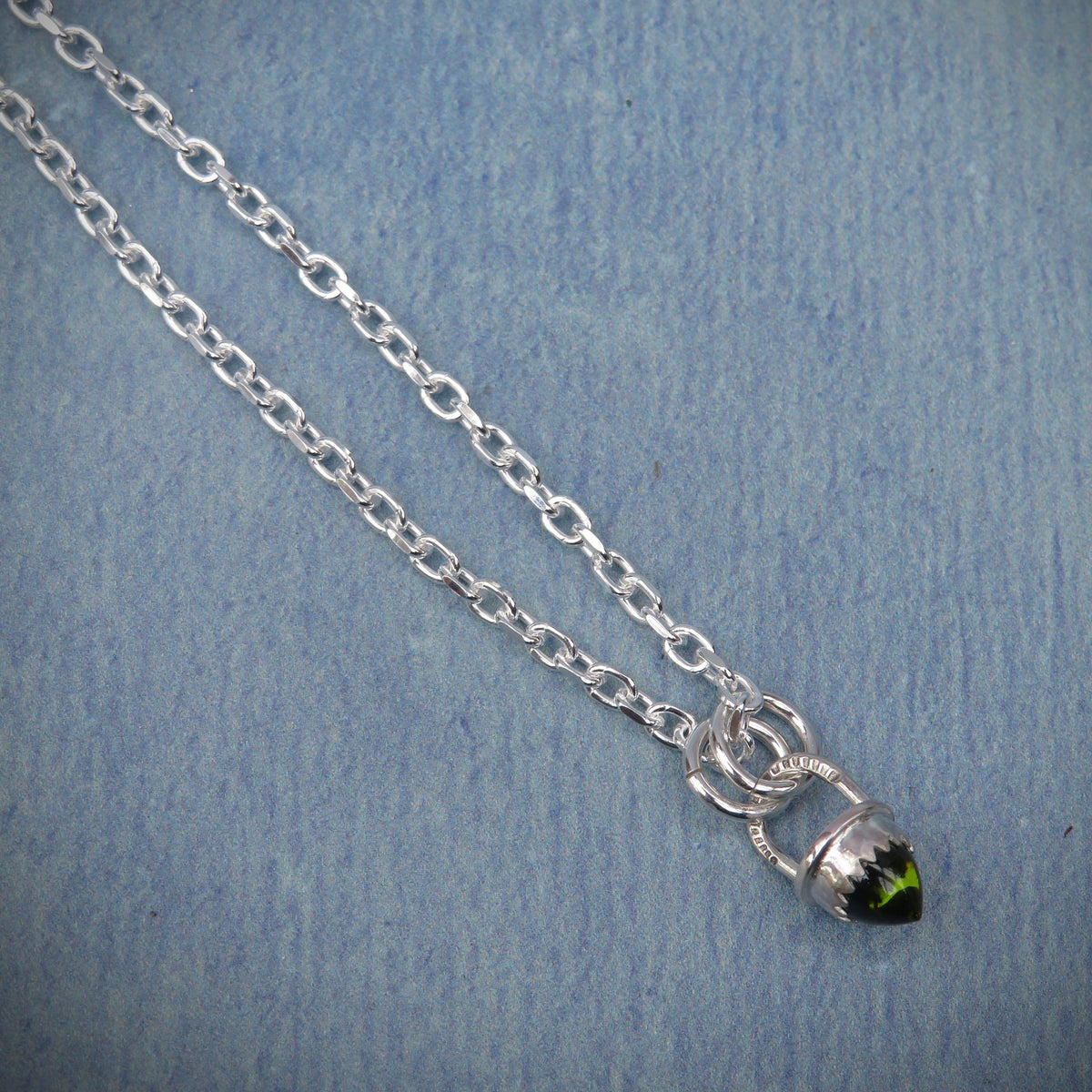 Spelldrop Pendant | Sterling Silver Moldavite Bullet Pendant