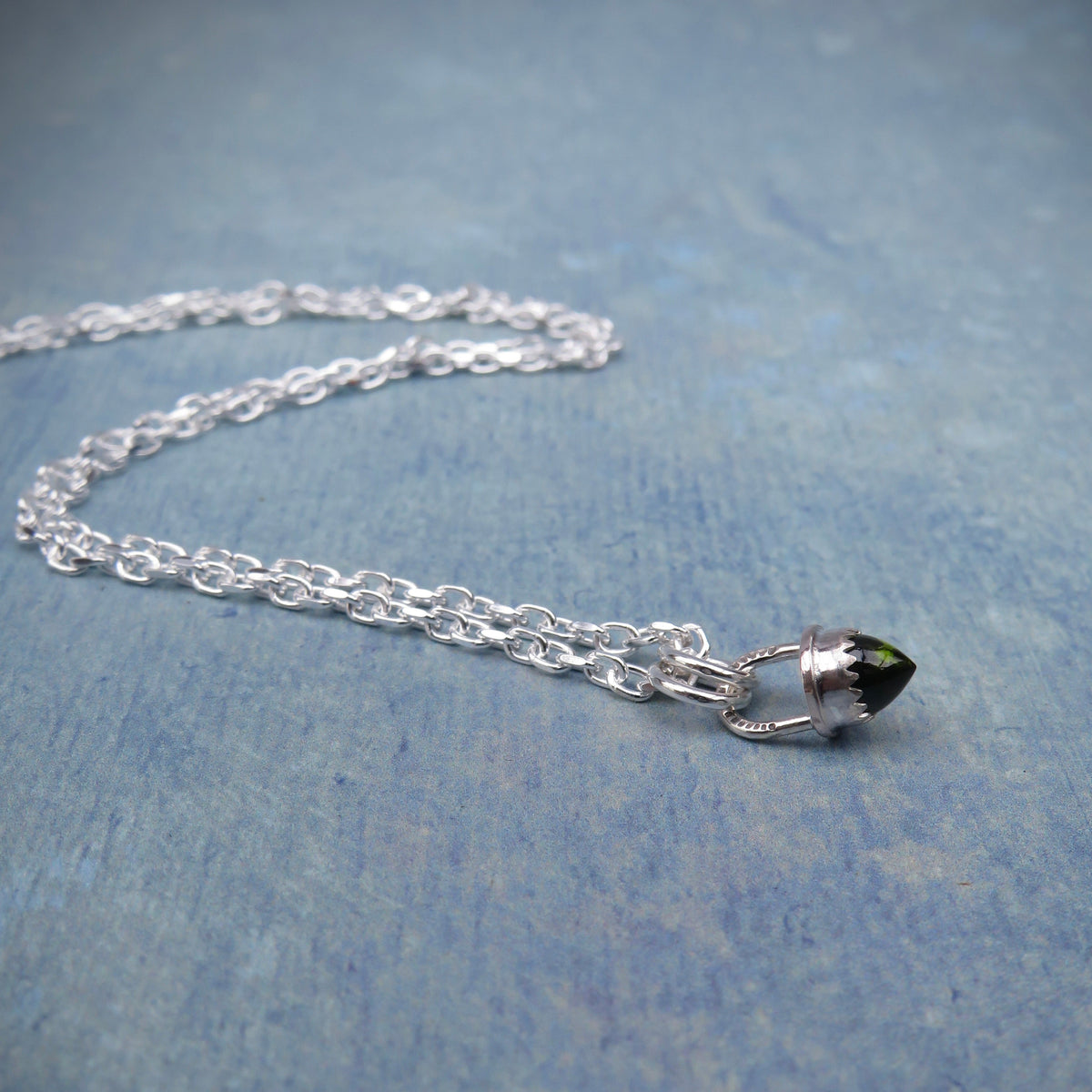 Spelldrop Pendant | Sterling Silver Moldavite Bullet Pendant