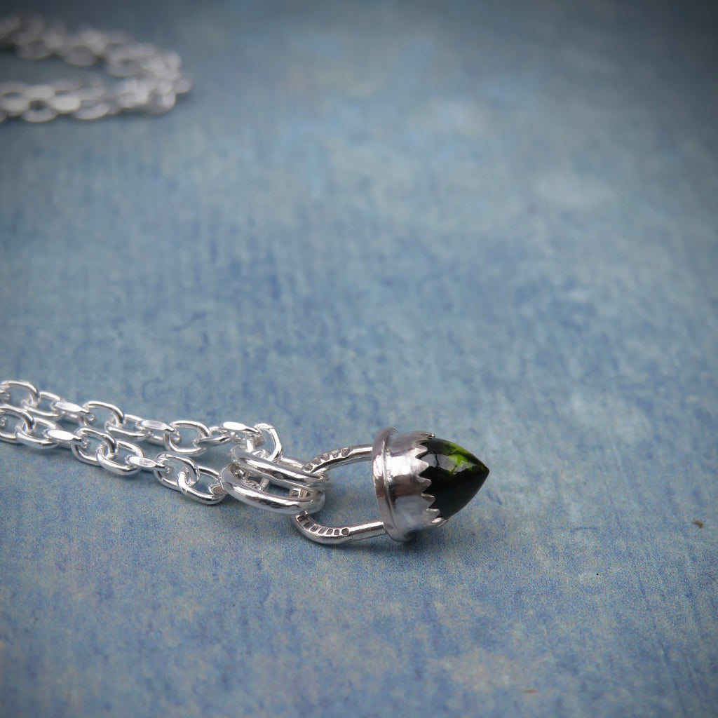 Spelldrop Pendant | Sterling Silver Moldavite Bullet Pendant