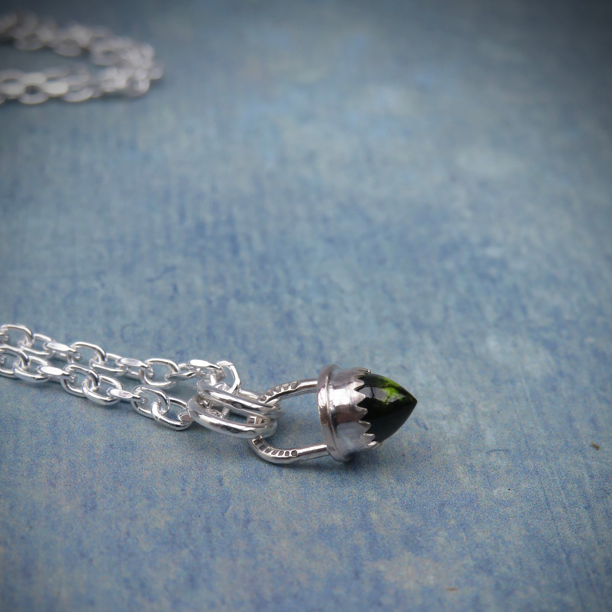 Spelldrop Pendant | Sterling Silver Moldavite Bullet Pendant