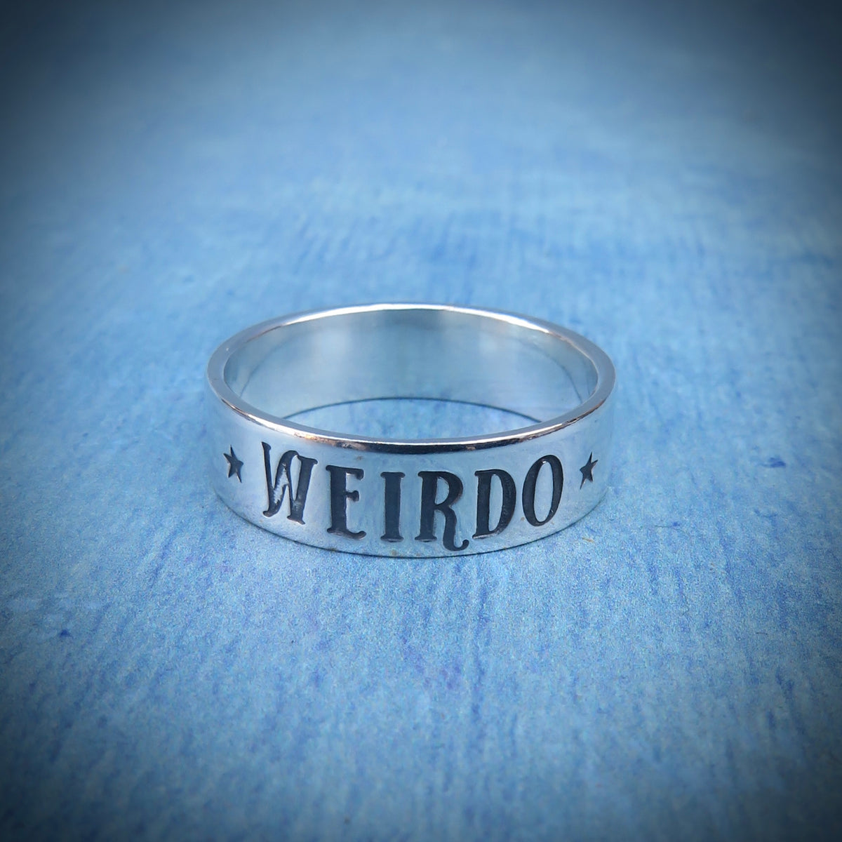 Weirdo Ring | Sterling Silver Stamped Word Ring
