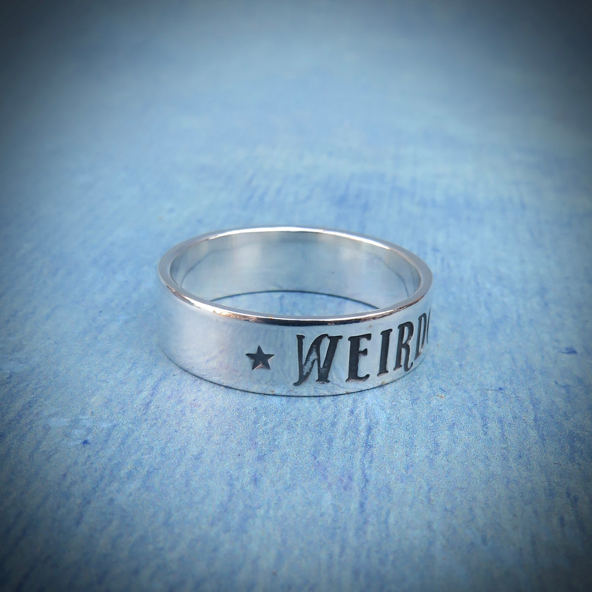 Weirdo Ring | Sterling Silver Stamped Word Ring