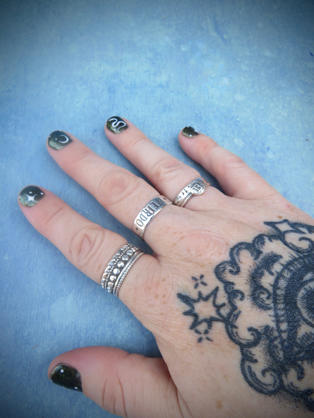 Weirdo Ring | Sterling Silver Stamped Word Ring