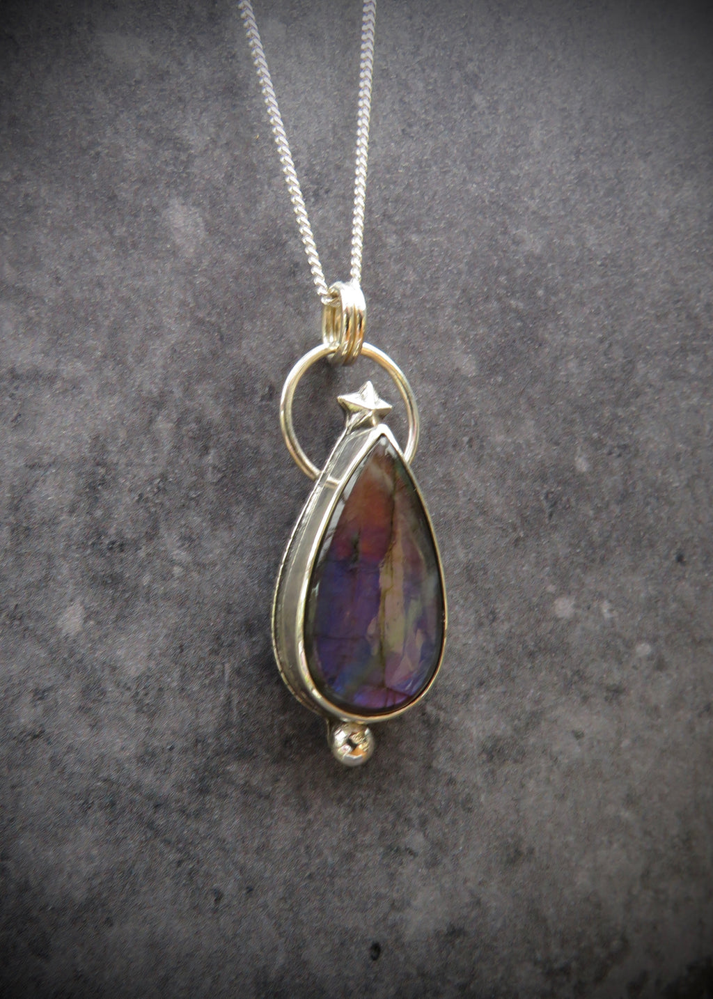 Aster Pendant | Sterling Silver Labradorite Star Drop Pendant