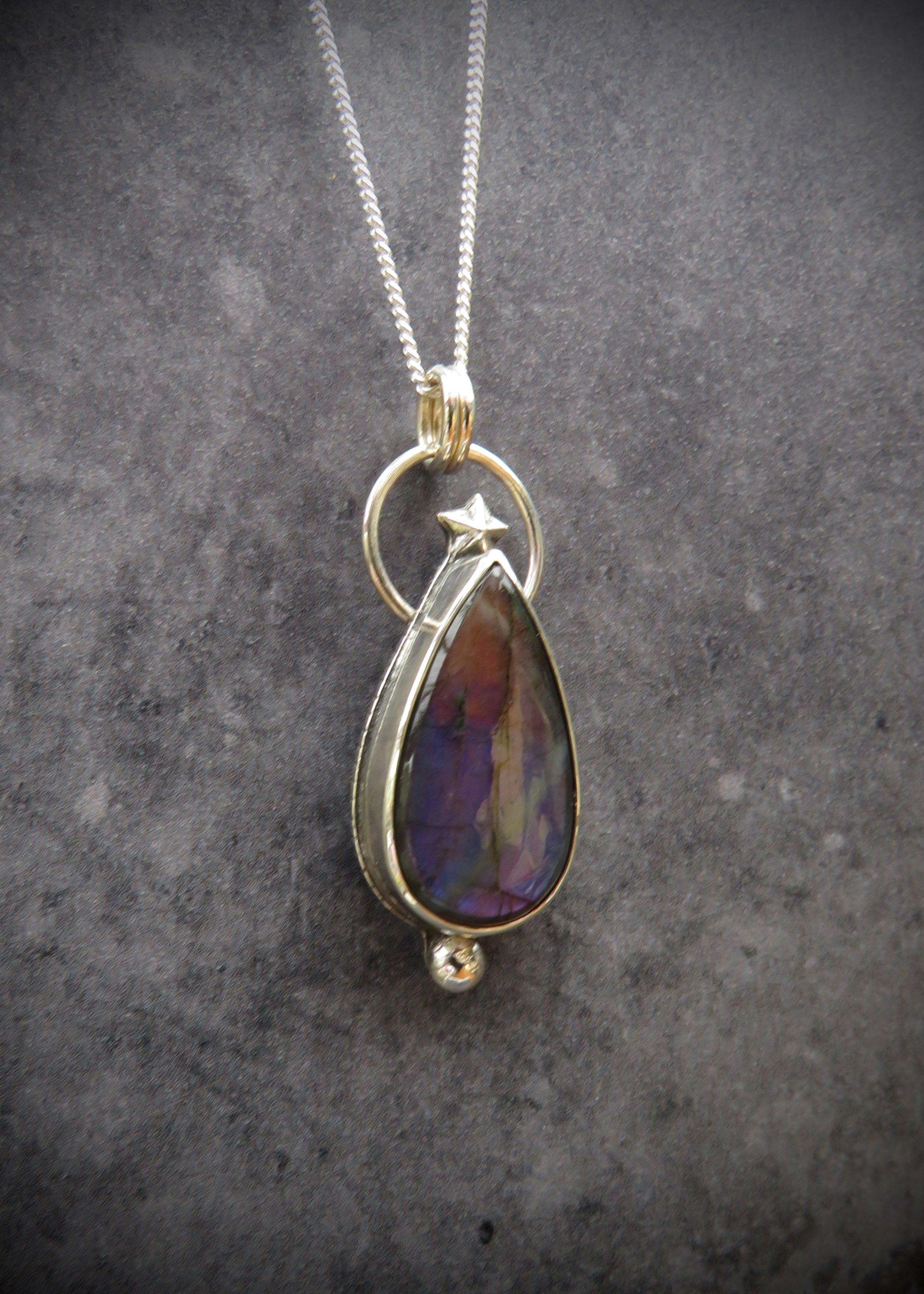 Aster Pendant | Sterling Silver Labradorite Star Drop Pendant