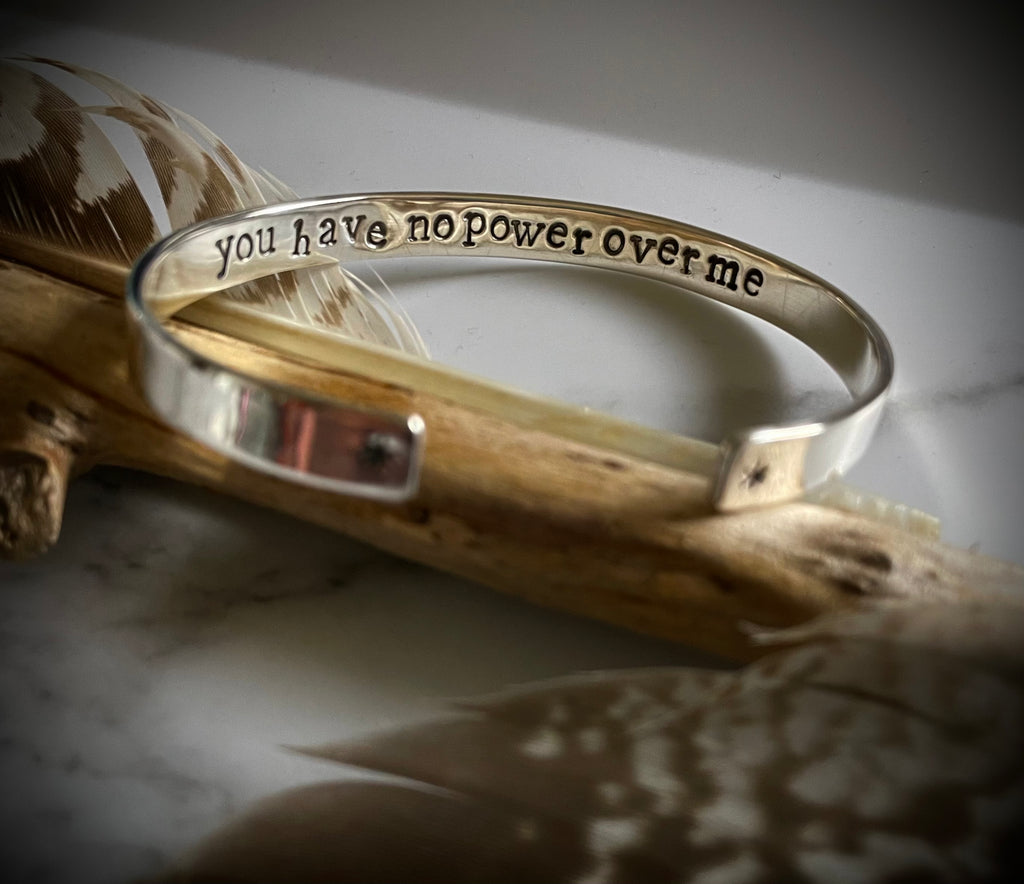 Personalised Word Cuff | Sterling Silver Star Stamped Cuff Bracelet