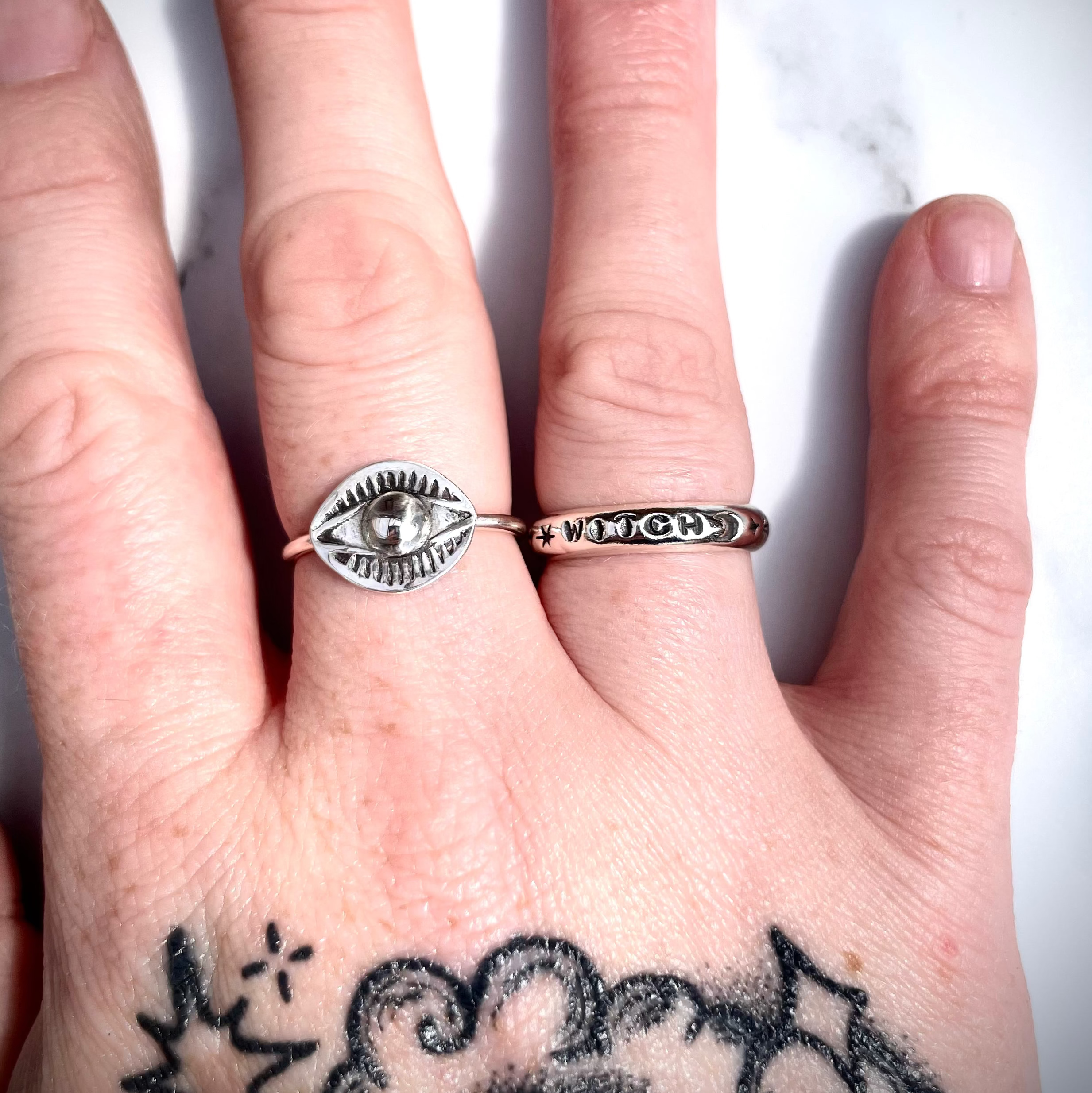 Witch Ring | Sterling Silver Star and Moon Ring