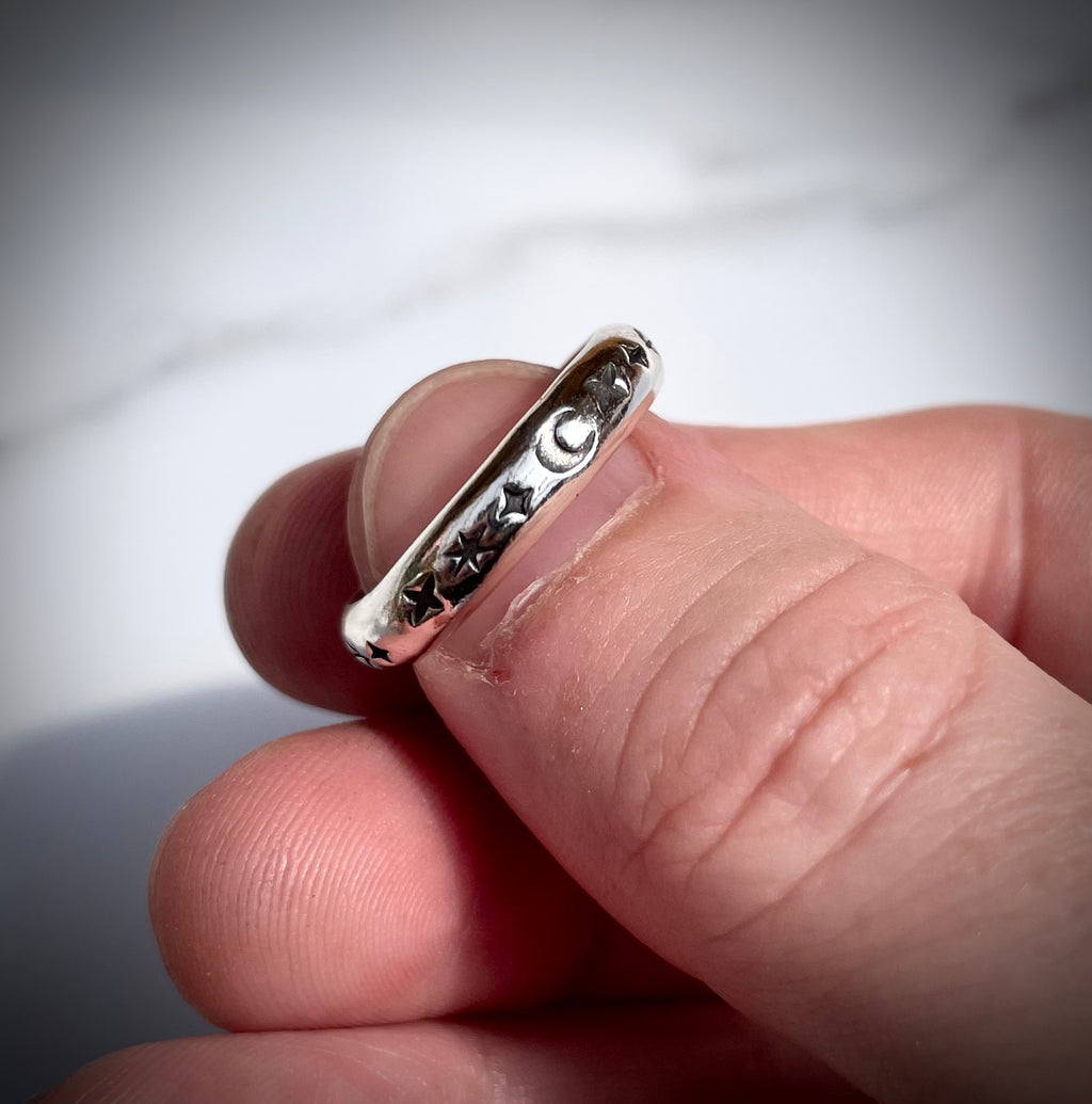 Witch Ring | Sterling Silver Star and Moon Ring
