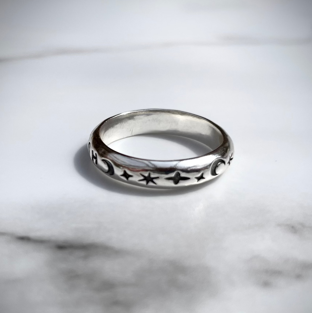 Witch Ring | Sterling Silver Star and Moon Ring