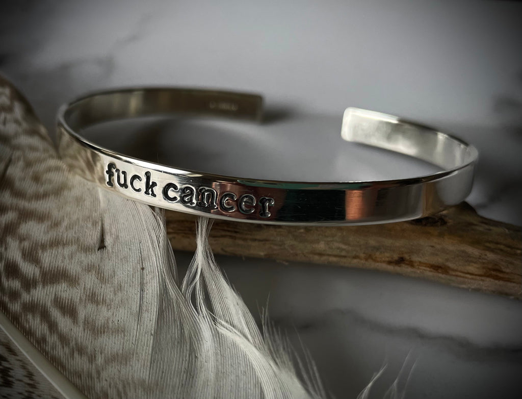 Personalised Word Cuff | Sterling Silver Star Stamped Cuff Bracelet