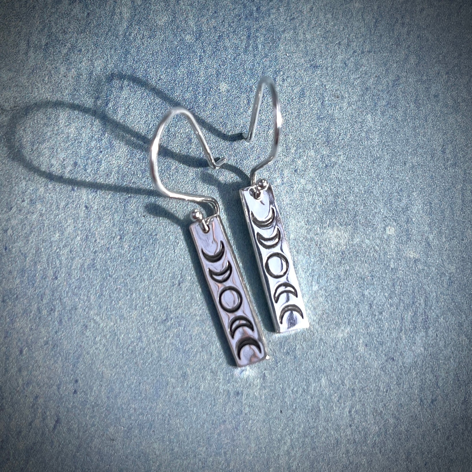 Noctis Moon Phase Earrings | Sterling silver Moon Phase Drop Earrings