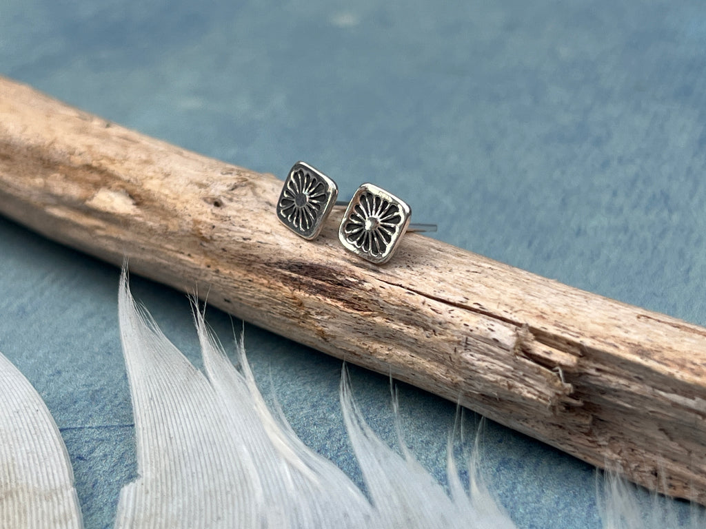 Solstice Stud Earrings | Sterling Silver Sunburst Studs