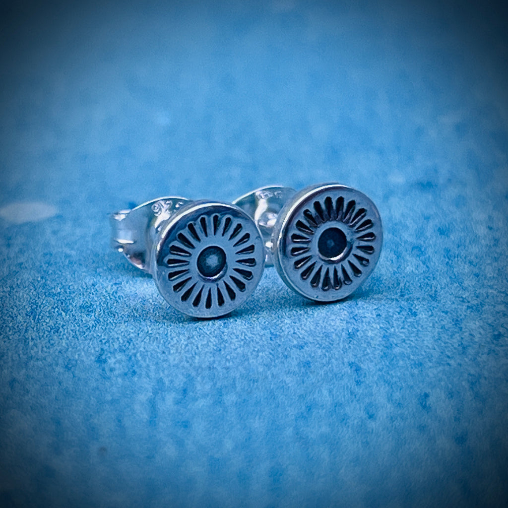 Halo Stud Earrings | Sterling Silver Sun Stud Earrings