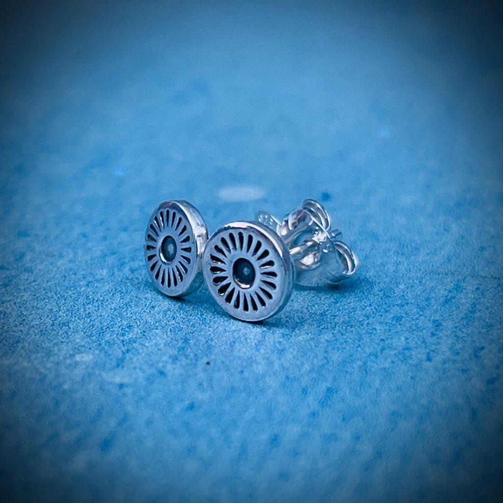 Halo Stud Earrings | Sterling Silver Sun Stud Earrings