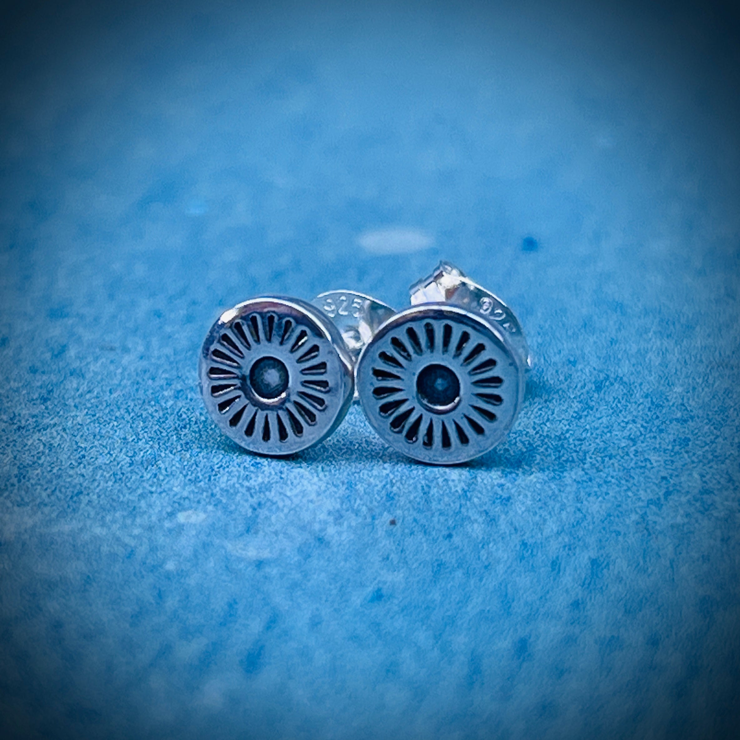 Halo Stud Earrings | Sterling Silver Sun Stud Earrings