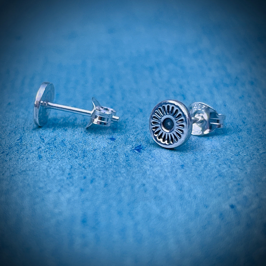 Halo Stud Earrings | Sterling Silver Sun Stud Earrings
