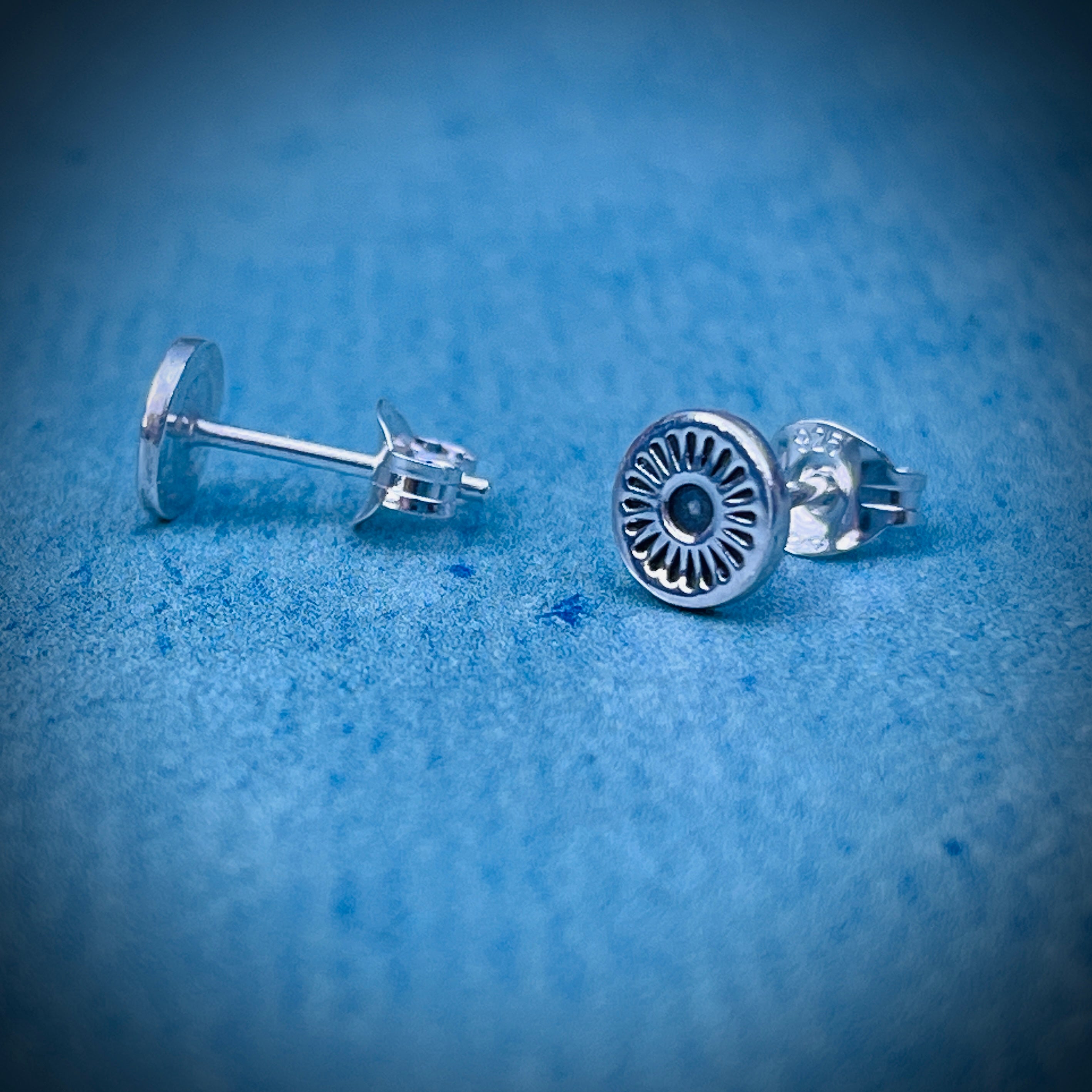 Halo Stud Earrings | Sterling Silver Sun Stud Earrings