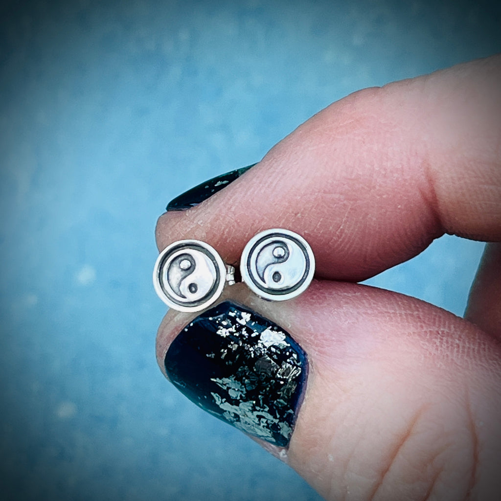 Equinox Stud Earrings | Sterling Silver Yin Yang Stud Earrings