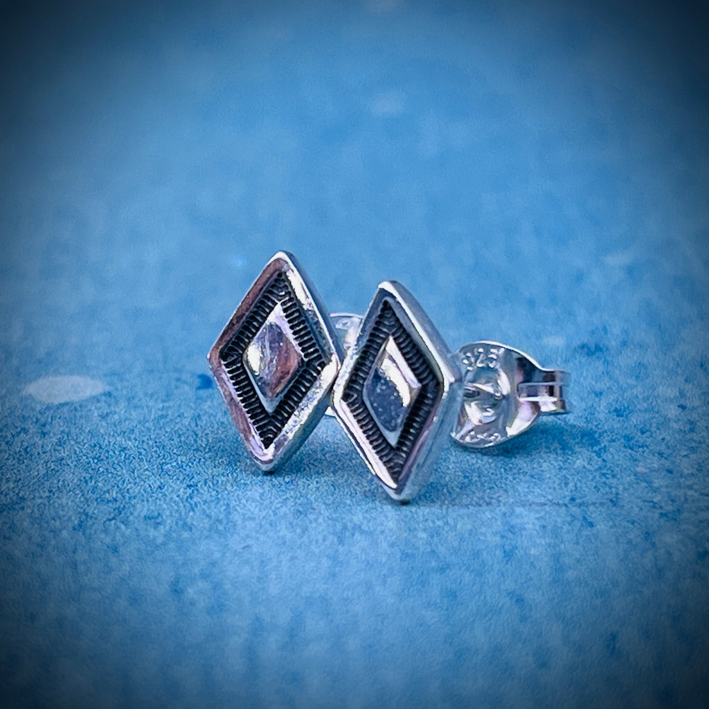 Zenith Stud Earrings | Sterling Silver Diamond Stud Earrings