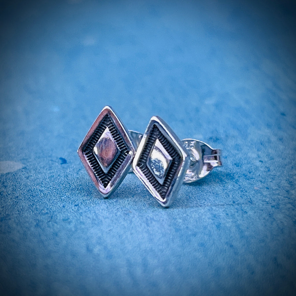 Zenith Stud Earrings | Sterling Silver Diamond Stud Earrings