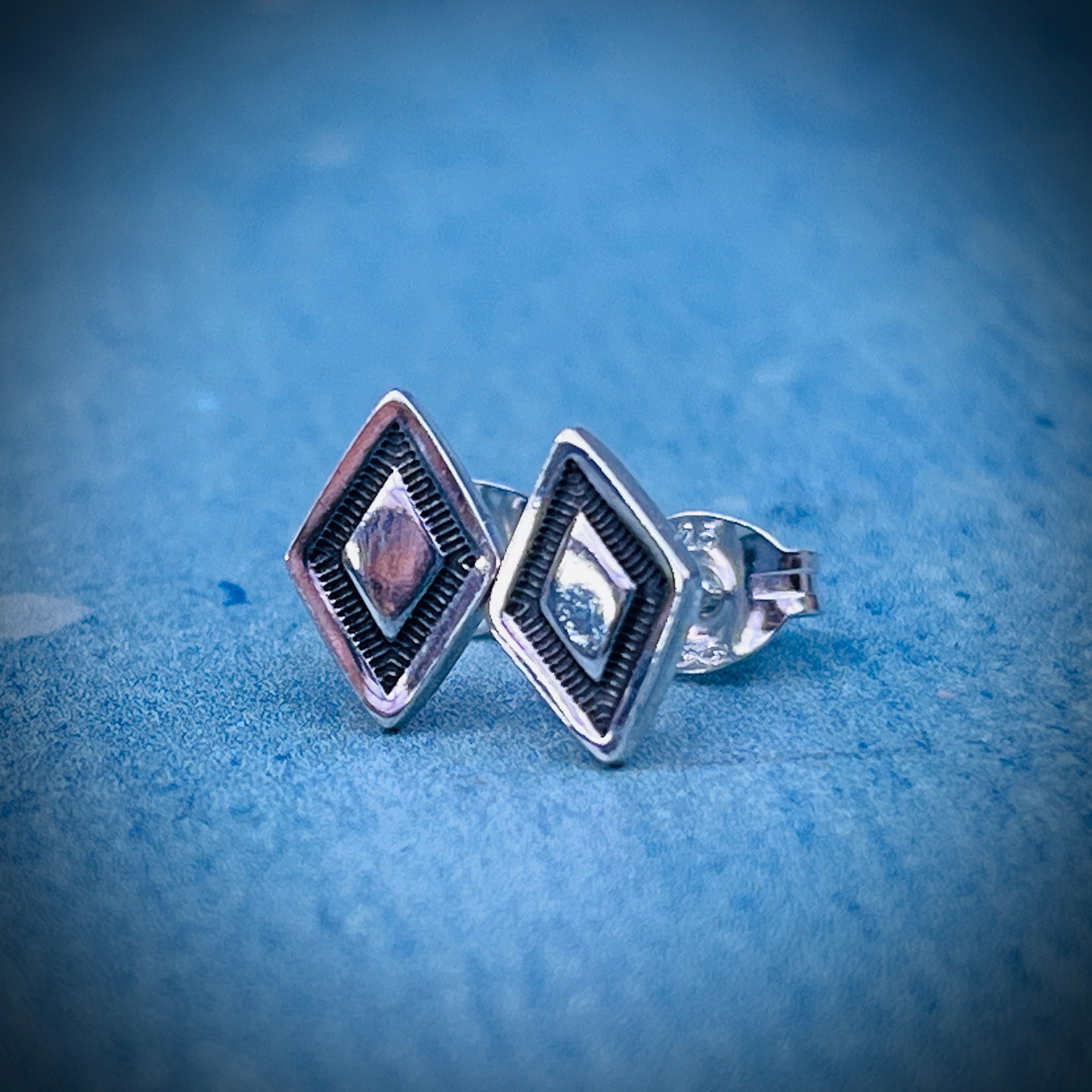 Zenith Stud Earrings | Sterling Silver Diamond Stud Earrings